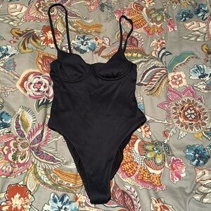 Large Roxy Black One Piece Swimsuit